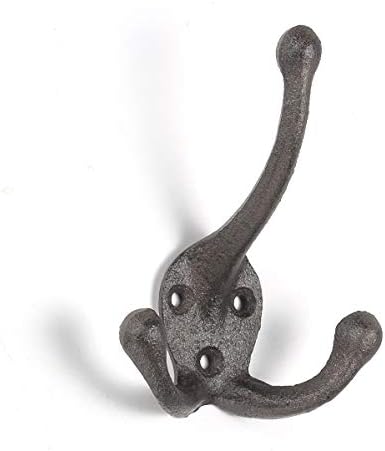 Ambipolar 5-Pack TriLeg Coat Hooks. Wall Mounted, Heavy Duty Decorative Black Wall Hooks for Mudroom, Hat Rack, Purse Hooks. Cast Iron Decorative ‎Antique Black Hooks - Image 5