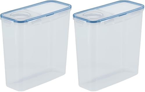 LOCK & LOCK Easy Essentials Food Storage with Flip Lid/Airtight container, BPA Free, 14.3-Cup, Clear (Pack of 2) by LocknLock