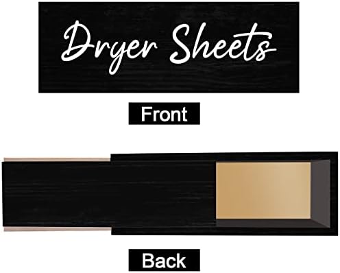 Blulu Dryer Sheet Holder for Laundry Room Wooden Dryer Sheet Container Sheets Dispenser Box Wooden Container Modern for Organizing Fabric Laundry Pods, 7.87 x 4.72 x 2.75 Inches(Black) - Image 2