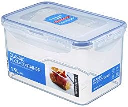 LOCK & LOCK Easy Essentials Food Lids/Pantry Storage/Airtight Containers, BPA Free, Rectangle - 8 Cup - for Cookies, Clear by LocknLock