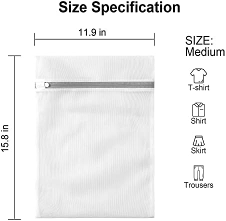 3 Pack Mesh Laundry Bags Medium by MDSXO- Fine Durable Lingerie Delicates Bag for Washing Machine for Socks, Bra, Mask,Underwear 12 * 16 inch [3 Pack] - Image 2
