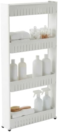 Lavish Home 4-Tier Storage Organizer Rack, 21.5”x5”x40” White Spice Rack by LavishHomeCollection