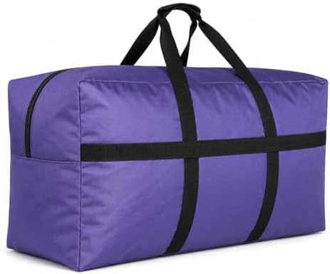 Extra Large Duffle Bag for Travel, Big XL Oversized Foldable Storage Bags with Reinforced Handles & Lockable Zipper - Purple, 200L by HaoHakka