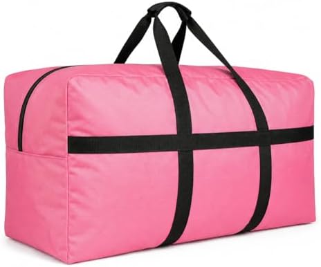 Extra Large Duffle Bag for Travel, Big XL Oversized Foldable Storage Bags with Reinforced Handles & Lockable Zipper - Pink, 420L by HaoHakka