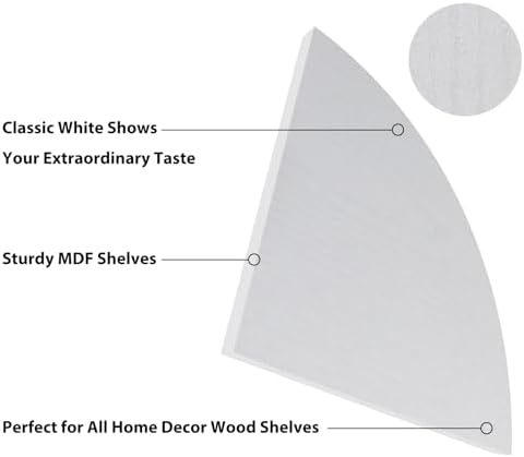 HORLIMER 6 Pack Floating Corner Shelf Wall Mount for Bedroom(White) - Image 4