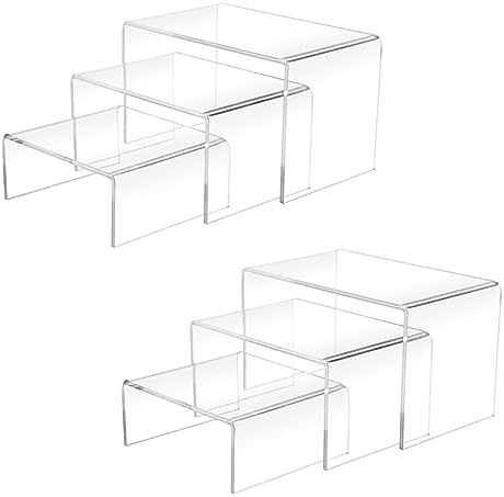 Cerpourt 2 Sets Acrylic Display Risers(4",5",6") Product Stand ((4"x5"x6") Clear Risers) by Cerpourt