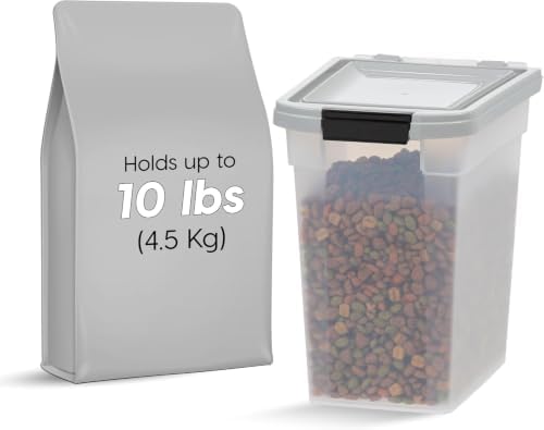 IRIS USA Dog Food Storage Container, Up to 10 lbs, Clear/Gray, Made in USA - Image 4
