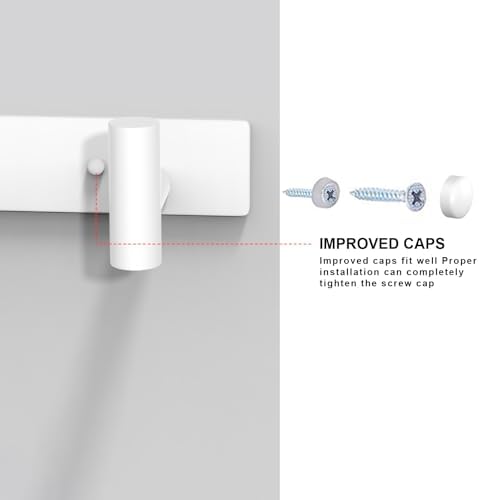 VAEHOLD Hat and Coat Wall Mount Rack - Hooks for Robes, Bags, Keys, and Towels - Bathroom Towel Hanger Organizer (White, “T“ Shape 5 Hooks 1 Pack) - Image 4