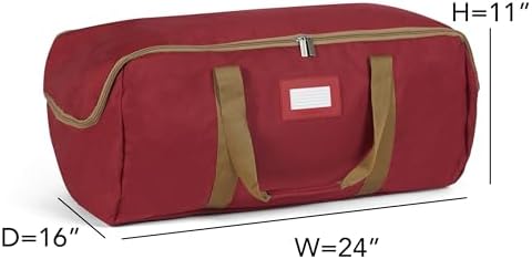 Covermates Storage Duffel Bag, 24" W x 16" D x 11" H, Red - Image 3