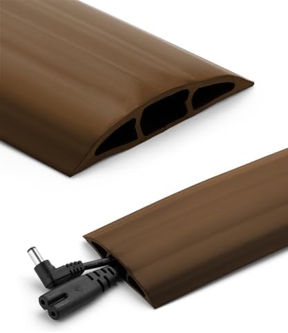 Bates- Floor Cord Cover, 30ft, Cable Cavity 0.6" (W) x 0.31" (H), Heavy Duty Wire Protector, PVC Extension Cords Hider, Protect Cords, Prevent Cable Trips, Cord Hider for Office, Home, Outdoor by BatesChoice
