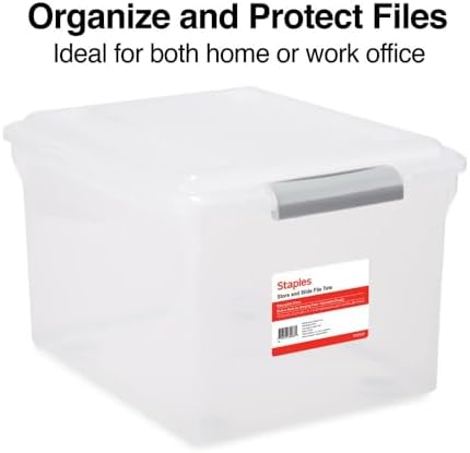 STAPLES Store & Slide Plastic File Box, Latching, Letter/Legal, 4/Ctn - Image 3
