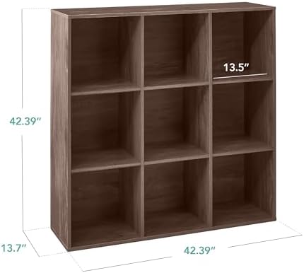 Best Choice Products 9-Cube Storage Organizer, 13.5in Shelf Opening, Bookcase, Display Shelf, Customizable w/ 3 Removable Back Panels – Walnut - Image 2