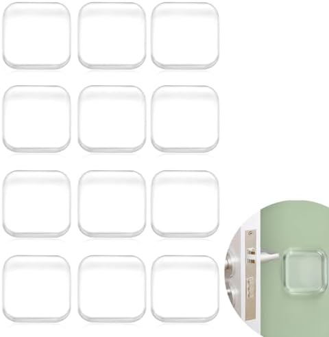 Bovinde Door Stopper Wall Protector,Bumper Knobs Door Stops 12 Pack (Clear) by Bovinde