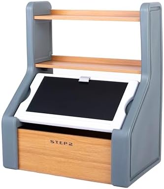 Step2 Harmony Toy Storage Box, Kids Toy Storage Bin with Chalkboard Lid, Easel & Toy Organizer in One, Made of Durable Plastic, For Toddlers 2+ Years Old, Sage Gray by Unknown