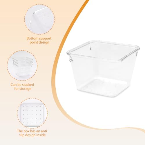 Clear Acrylic Drawer Organizers Set Storage for Makeup, Office Desk Small Vanity Trays for Drawer Bathroom Plastic Make up Organizers 25 Pcs - Image 5