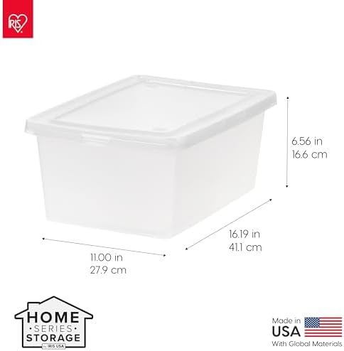 IRIS USA 4-Pack 15 Qt Storage Bins with Lids, Clear, Stackable - Image 2