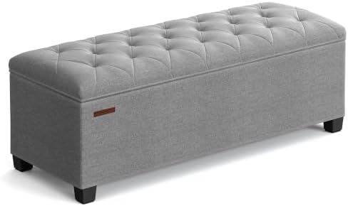 SONGMICS Storage Ottoman Bench, Foot Rest with Legs, Load up to 661.4 lb by SONGMICSbySONGMICSHOME
