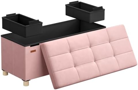 SONGMICS Storage Ottoman Bench with Legs, 30 Inches, 20 Gal. (77 L) by SONGMICSbySONGMICSHOME