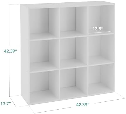 Best Choice Products 9-Cube Storage Organizer, 13.5in Shelf Opening, Bookcase, Display Shelf, Customizable w/ 3 Removable Back Panels – White - Image 2
