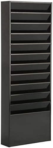Displays2go Wall-Mounted File Folder Rack with 11 Tiered Pockets by Displays2go