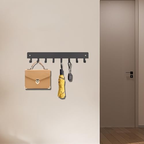 2 Pack Key Holder for Wall, Key Hooks with 8 Hooks, No Drilling Required, Self-Adhesive Key Holder, Hallway Wall Mount Keychain, Key Holder Wall Mount for Corridor, Living Room (Grey) - Image 2