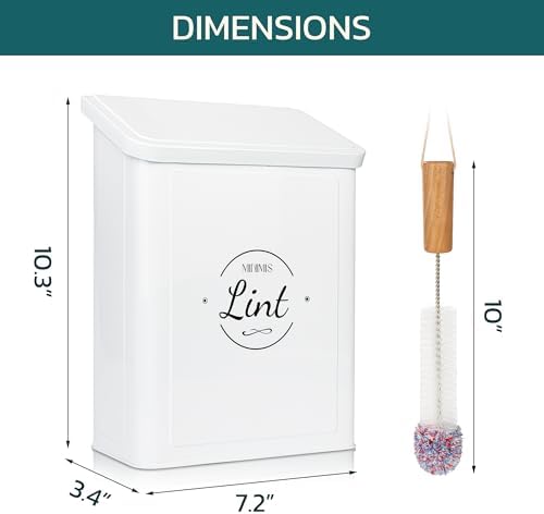 Magnetic Lint Bin for Laundry Room & Dryer, Lint Holder Trash Can with Lid - Image 2