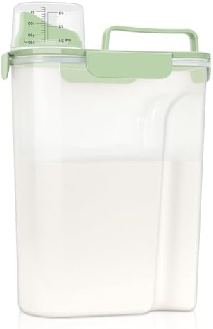 Airtight Rice Container 5-10Lbs, 5Qt Flour Storage Bin BPA-Green by LEAWALK