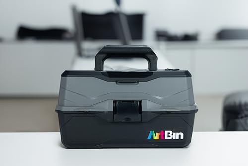 ArtBin 2-Tray Art Supply Box with Handle, Gray/Black - Image 2