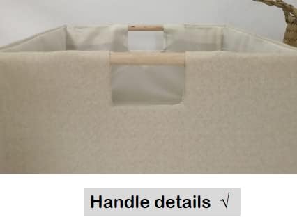 Storage Bin for Shelves Rectangle Closet Baskets Foldable Box with Handles Beige Shelf Baskets Toy Boxes for Home Office Car Dormroom - Image 7