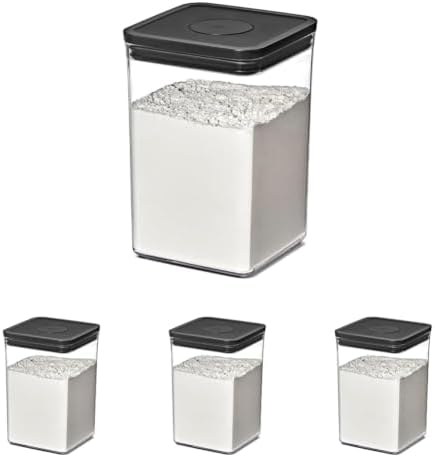 OXO Good Grips POP Container, Matte Black, 4.2 L / 4.4 Qt (Pack of 4) by Unknown