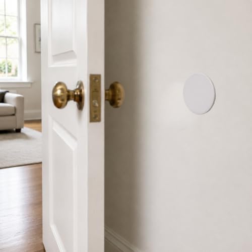 5 Pack Door Bumpers for Wall – 3 Inch Door Knob Wall Protector, Self Adhesive Peel and Stick Door Stopper, Cabinet Door Bumper Pad, Prevents Wall Damage, White - Image 3