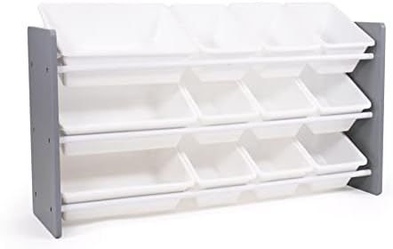 Humble Crew Made for Me Kids Toy Storage Organizer with 12 Storage Bins, Grey/White by HumbleCrew