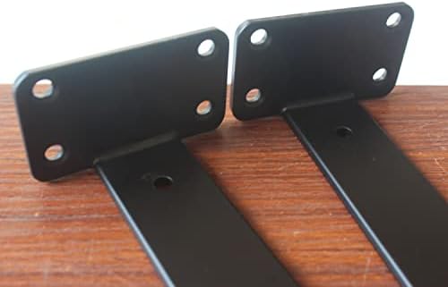 8 Pack - 11 inch Black Hidden L Shelf Bracket (1/5 Inch Thicked) Iron Floating Shelf Brackets Rustic Industrial Metal Brackets for Shelf Support - Image 3