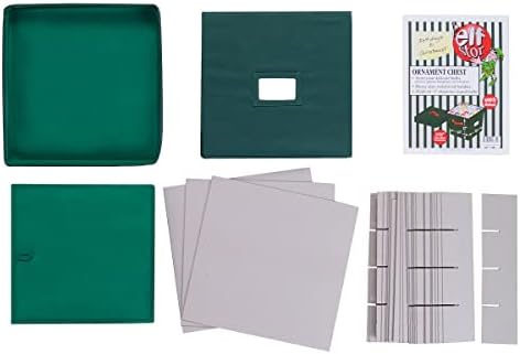 Elf Stor Christmas Ornament Storage Box, Green, 12” x 12” x 12” - Image 7