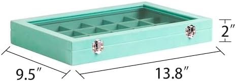 Frebeauty 24 Grid Earring Organizer,Velvet Jewelry Tray with Clear Lid - Image 3