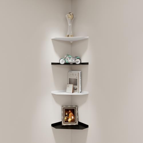 Corner Shelf, Wall Mount & Floating Shelves, Organizer for TV Accessories, Cable Box, Game Console, Storage for Bathroom, Kitchen & Living Room (Black, 12 Inch) - Image 5