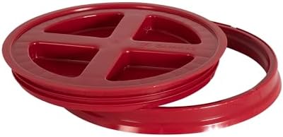 GAMMA2 Gamma Seal Lid - Pet Food Storage Container Lids - Fits 3.5, 5, 6, & 7 Gallon Buckets, Red, Made in USA by Gamma2