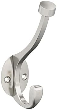 Amerock Adare Double Prong Satin Nickel Wall-Mounted Hook by Amerock