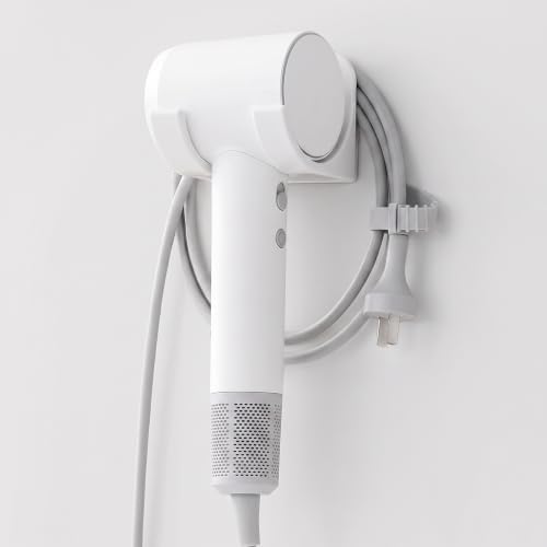 Hair Dryer Holder Wall Mount with Plug & Cord Organizer for Bathroom by Unknown