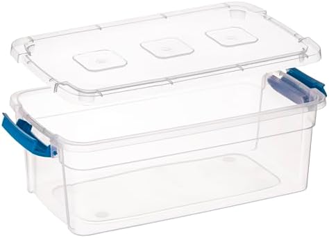 Tribello Clear Plastic Storage Bins with Lids Stackable Storage Bins (6 Quart) - Image 6