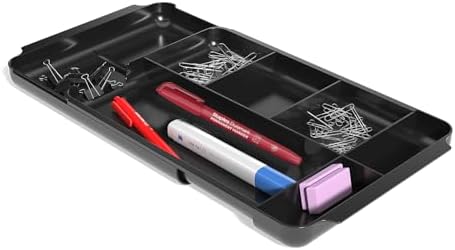 TRU RED Expandable Plastic Drawer Organizer, 7-Compartment, Black by TRURED