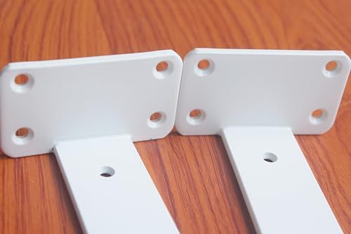 4 Pack - 10 inch White Hidden L Shelf Bracket (1/5 Inch Thicked) Iron Floating Shelf Brackets Rustic Industrial Metal Brackets for Shelf Support - Image 3