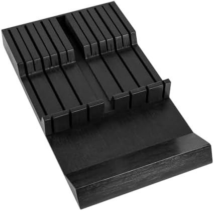 Utoplike Bamboo Knife Drawer Organizer, In-drawer Knives Block for Kitchen by Utoplike
