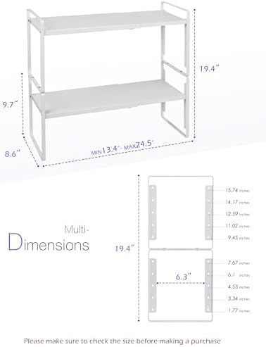 Nxconsu Kitchen Cabinet Shelf Organizers, Countertop Riser, 8.6" 2 Pack - Image 3