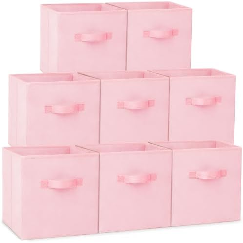 Criusia Storage Cubes - 13 Inch Heavy Duty Fabric Storage Bins for Shelves Closet Cube Organizer - 8 Pack Collapsible Cube Storage Bins Baskets for Clothes Blankets Toys - Nursery Organization by Criusia