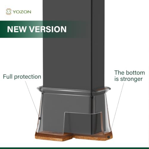 YOZON Chair Leg Floor Protectors Silicone Caps Felt Furniture Pads Covers - Image 2