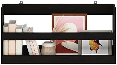 Furinno HERMITE Floating Nursery Book Shelves for Wall, Espresso - Image 4