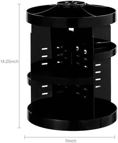 HBlife Extra Large 360 Rotating Makeup Organizer Adjustable Carousel Large Capacity Revolving Perfume Organizer Skincare Organizers Cosmetic Storage Spinning Holder for Vanity, Black - Image 2
