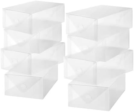 Whitmor Clear-Vue Men's Shoe Box - Heavy Duty Stackable Shoe Storage - Clear - Set of 8 - Image 3