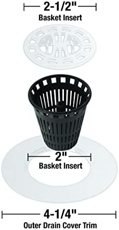 Danco Snap-in Shower Drain Cover with in-Drain Hair Catcher, 4-1/4" Round, White Strainer, (10533) - Image 4